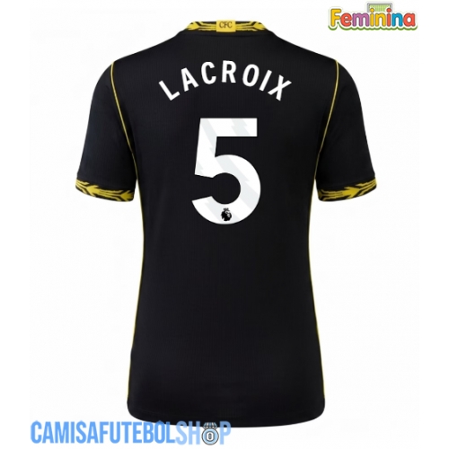 Camisa de time de futebol Chelsea Maxence Lacroix #5 Replicas 2º Equipamento Feminina 2026-27 Manga Curta
